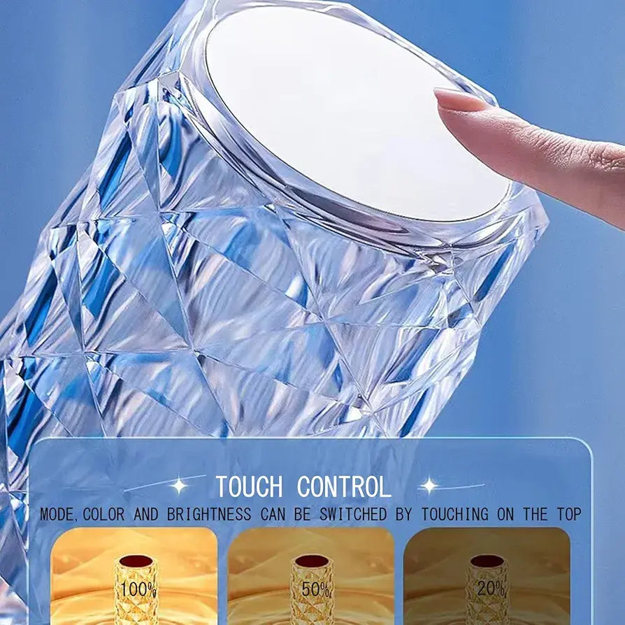 Crystal Table Lamp 16 Colors Changing with Remote Control Rechargeable LED Lighting Home Decor Touch Control Lamp