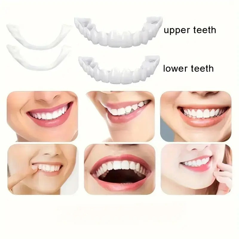 2 Pairs Snap-On Teeth Covers – Natural Look, Instant Smile Upgrade