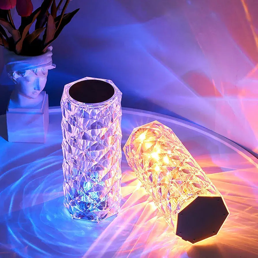 Crystal Table Lamp 16 Colors Changing with Remote Control Rechargeable LED Lighting Home Decor Touch Control Lamp